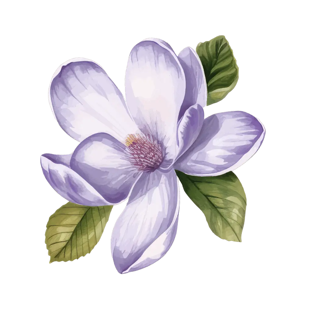 Logo con fiore di magnolia - Pasticceria Vegana